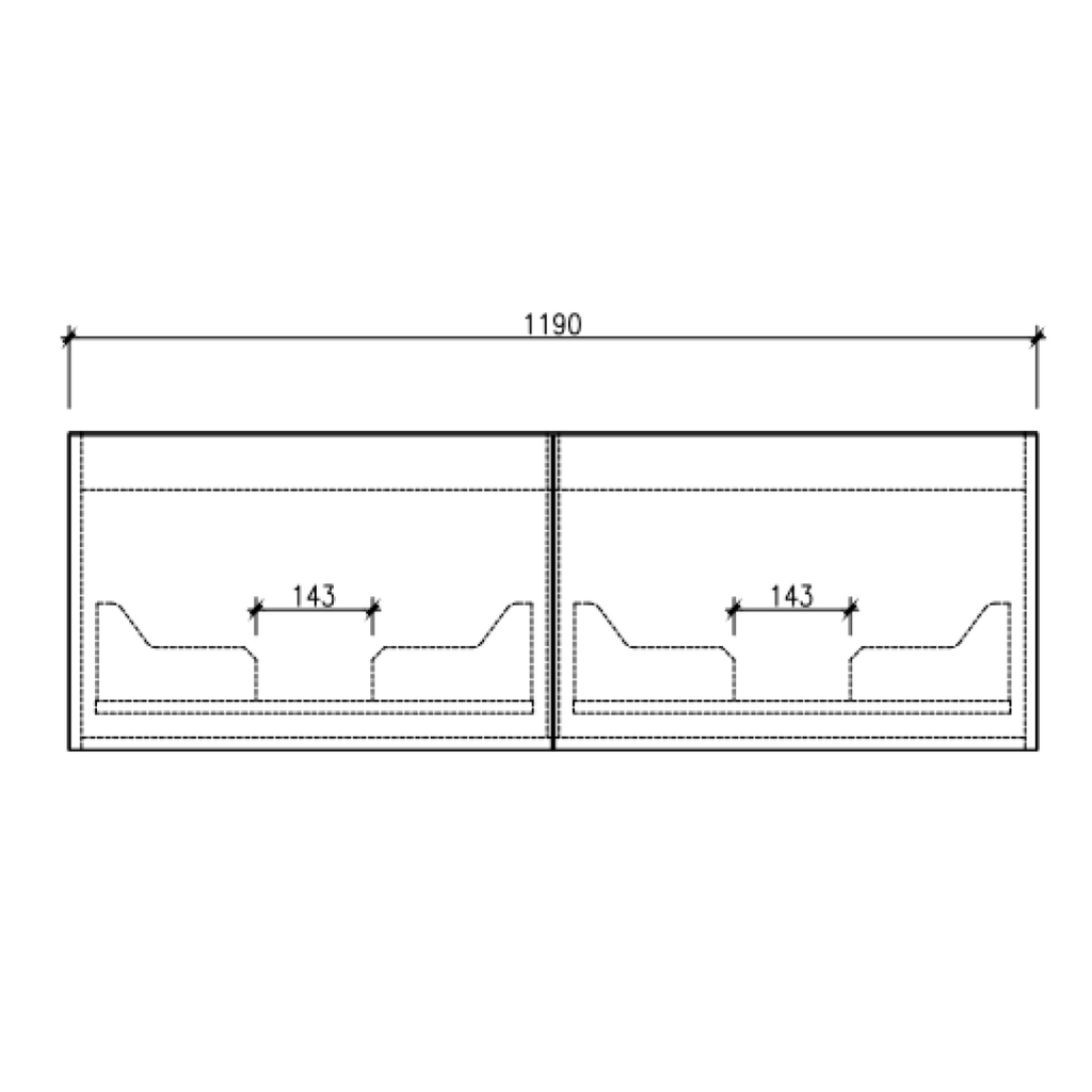 Cassa Design Cicero 1200mm Natural Oak Wall Hung Vanity - Fingerpull Handle - CIC1200WH-OAK-Fingerpull