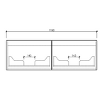Cassa Design Cicero 1200mm Natural Walnut Wall Hung Vanity - Brushed Nickel Handle - CIC1200WH-WALNUT-Brushed-Nickel