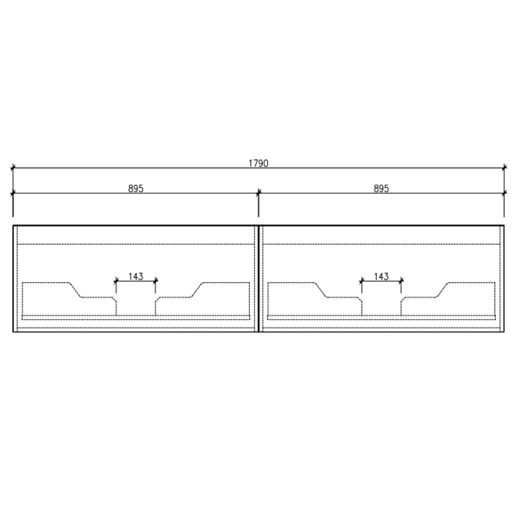 Cassa Design Cicero 1800mm Natural Walnut Wall Hung Vanity - Matte Black Handle - CIC1800WH-WALNUT-Matte-Black