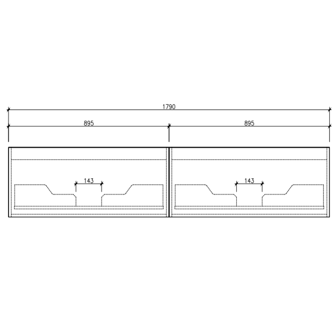 Cassa Design Cicero 1800mm Natural Walnut Wall Hung Vanity - Fingerpull Handle - CIC1800WH-WALNUT-Fingerpull