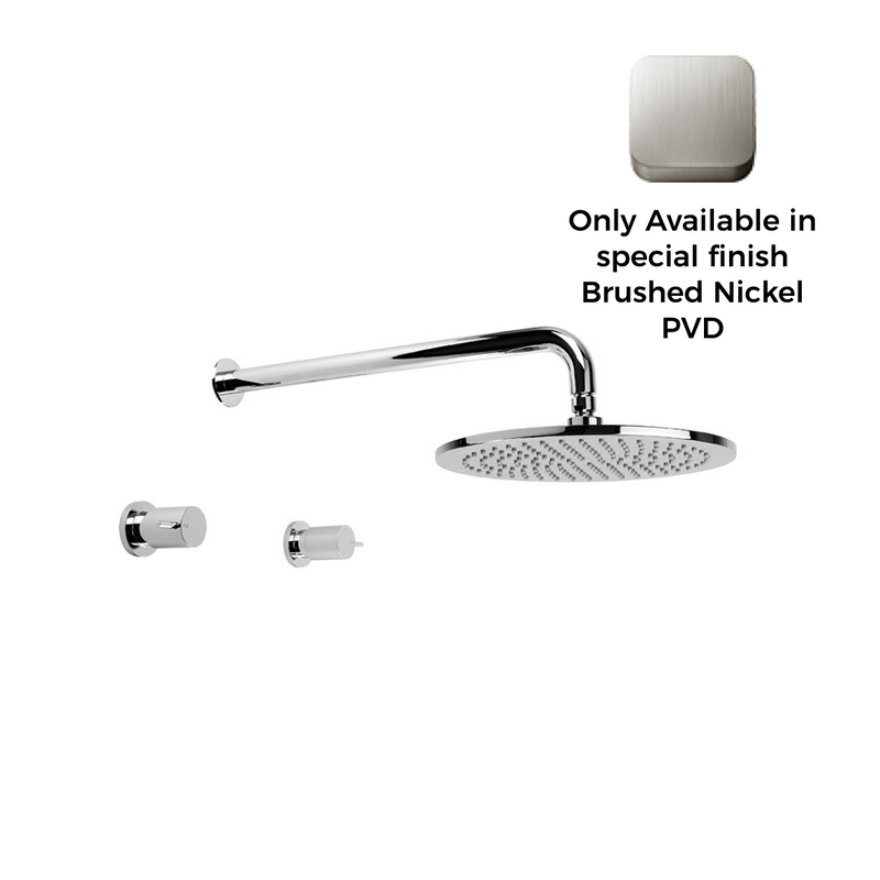 Brodware City Stik Shower Set 300mm Rose - Brushed Nickel PVD