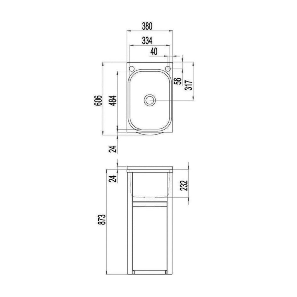 Clark Eureka 35 Compact Tub & Cabinet - 7111