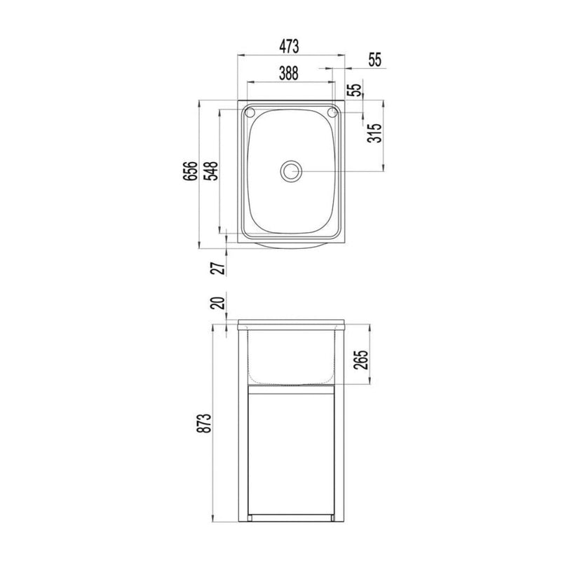 Clark Eureka 45 Compact Tub & Cabinet