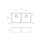 Clark Prism Double Bowl Undermount-Overmount - PPR20B