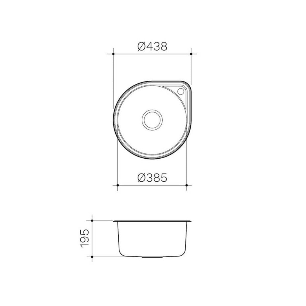 Clark Round Bowl Overmount with Tap Landing - 4012