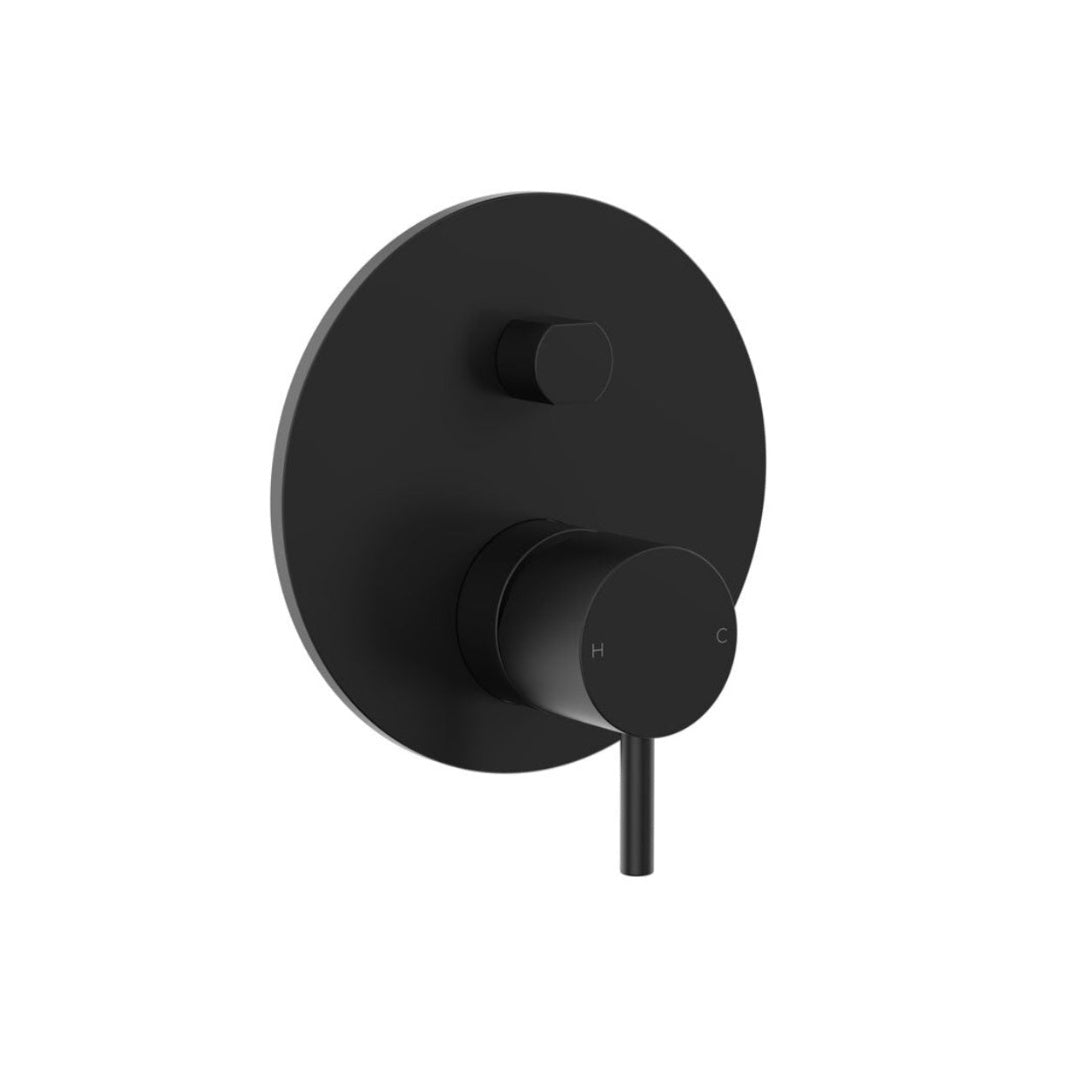 Clark Round Pin Wall Mixer with Diverter - Matte Black - CL10028.B