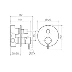 Clark Round Pin Wall Mixer with Diverter - Matte Black - CL10028.B