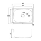 Clark Single 45 Flushline Standard Laundry Tub - 8510