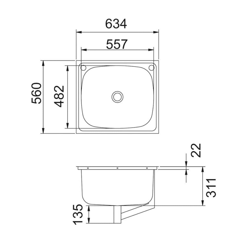 Clark Single 70 Flushline Standard Laundry Tub - 9510