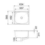 Clark Single 70 Flushline Standard Laundry Tub - 9510