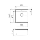 Clark Square 35L Laundry Sink - 0 Taphole
