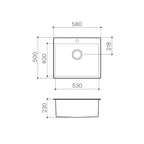Clark Square 45L Laundry Sink - 1 Tap Hole - CL20002.1
