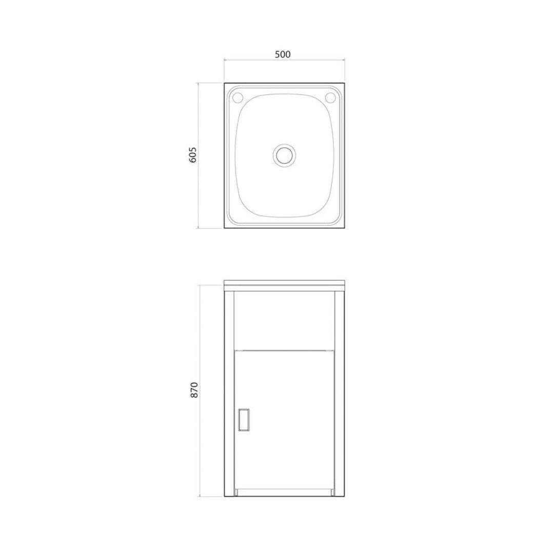 Clark Utility 42 Compact Tub & Cabinet - F6111