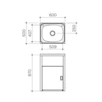 Clark Utility 42 Litre Standard Tub & Cabinet - F6001