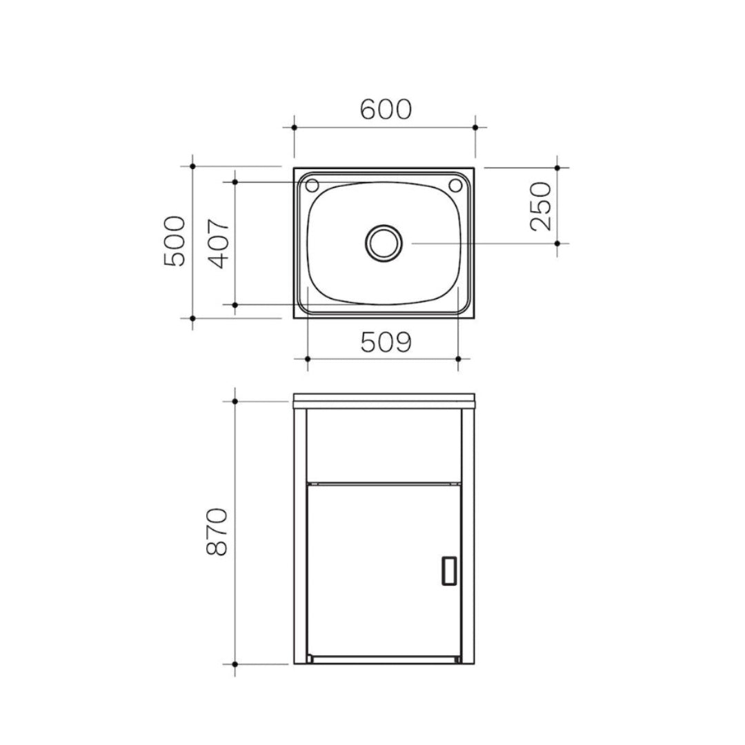 Clark Utility 42 Litre Standard Tub & Cabinet - F6001