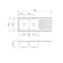 Clark Vital Double Left Hand End Bowl (1 Tap Hole)