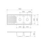 Clark Vital Double Right Hand End Bowl (1 Tap Hole) - 1129.1R