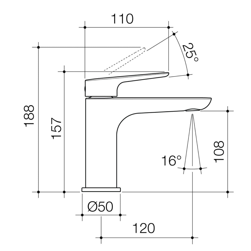 Caroma Contura II Basin Mixer - Brushed Bronze - 849050BBZ6AF