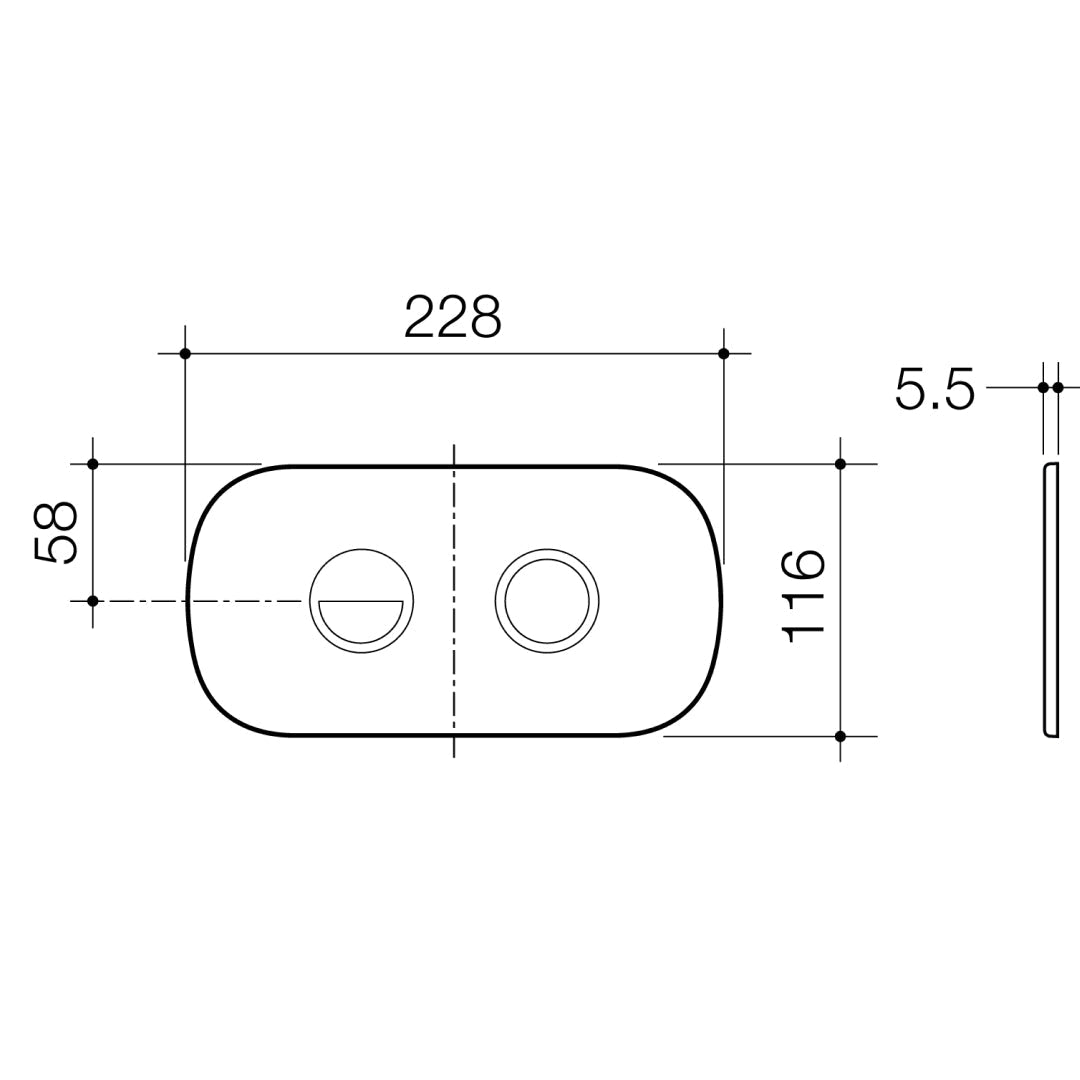 Caroma Contura II Invisi Series II® Round DC Dual Flush Plate & Buttons - Brushed Brass - 848810BB