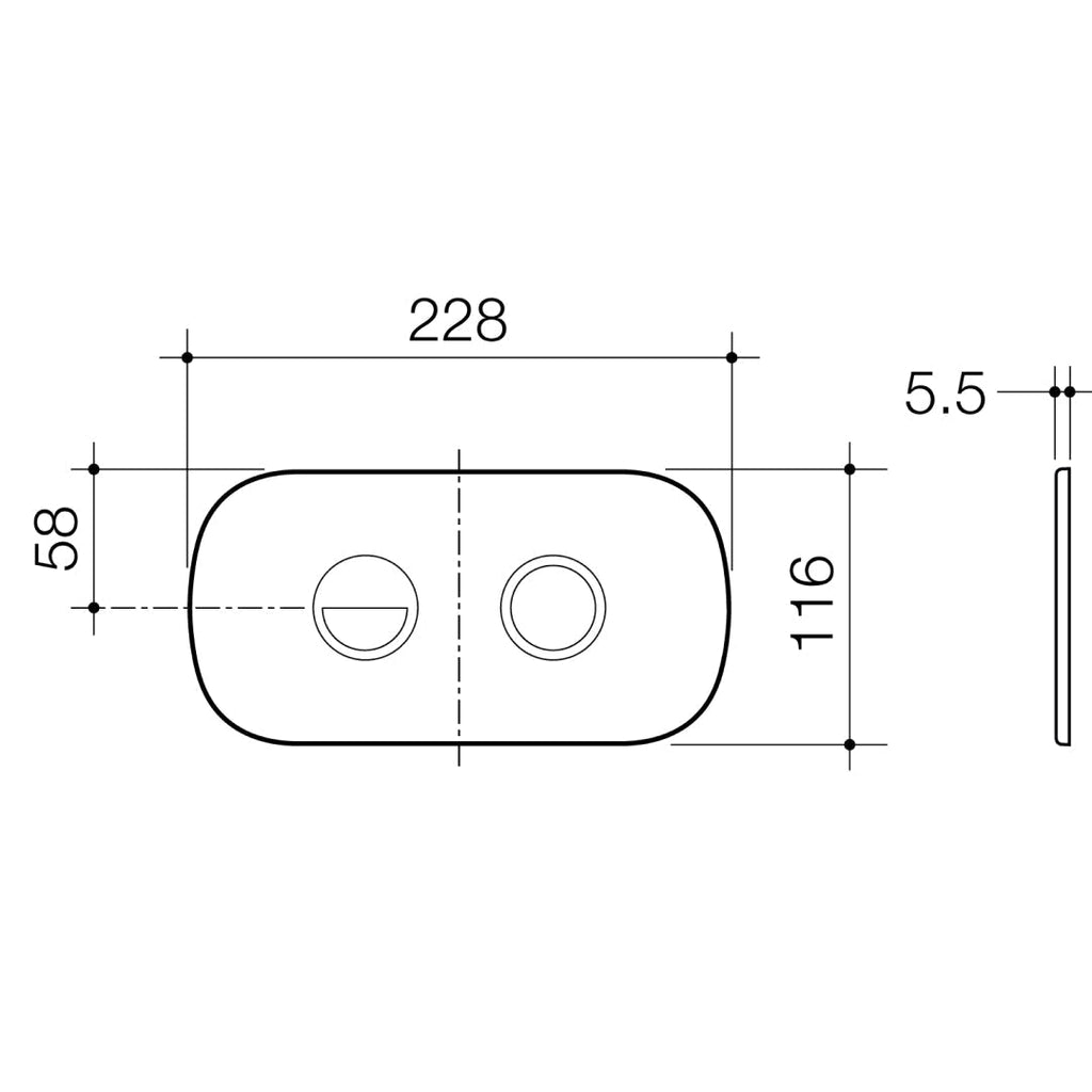 Caroma Contura II Invisi Series II® Round DC Dual Flush Plate & Buttons - Brushed Bronze - 848810BBZ