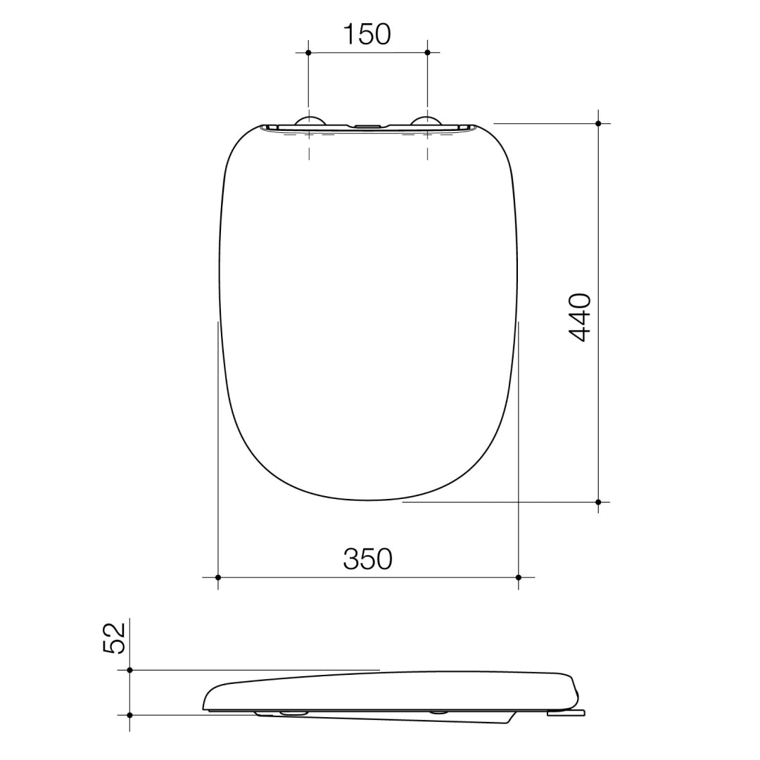 Caroma Contura II Soft Close Toilet Seat - Matte White - 300085MW