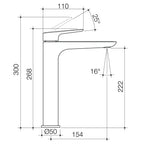 Caroma Contura II Tower Basin Mixer - Brushed Nickel - 849063BN6AF