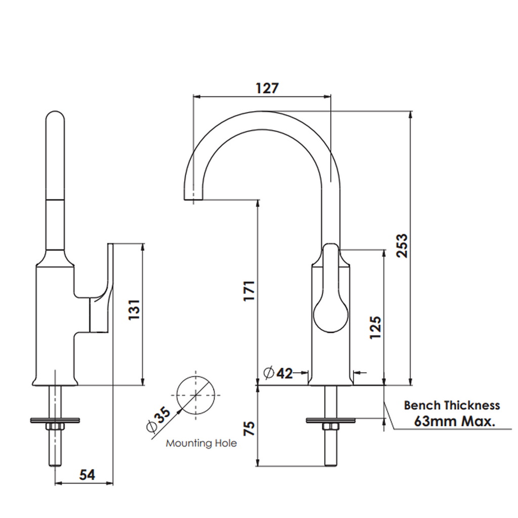 Greens Craft Filter Faucet/Tap - LF Matte Black - LF248047MB