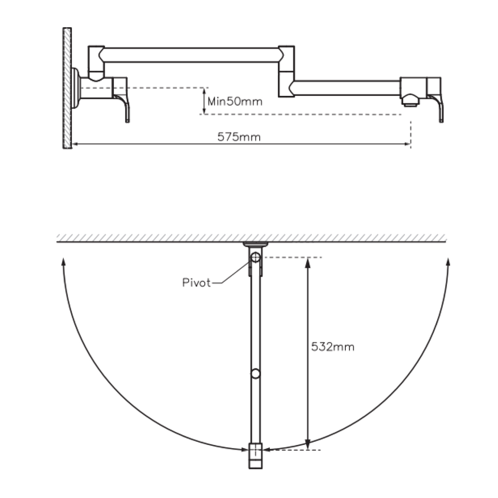 Greens Craft Pot Filler - LF Brushed Brass - LF248048BB