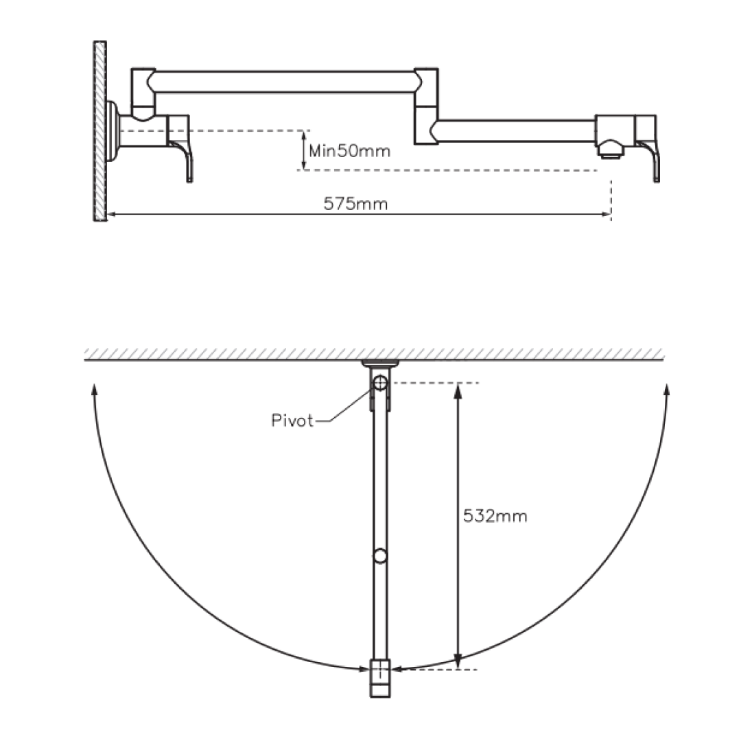 Greens Craft Pot Filler - LF Brushed Brass - LF248048BB
