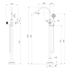 Phoenix Cromford Floor Mounted Bath Mixer w/Hand Shower - Chrome - 134-7451-00