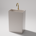 Pietra Bianca Cube Freestanding Basin - 1 Tap Hole - White Matte - PBS2022-WM