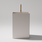 Pietra Bianca Cube Freestanding Basin - 1 Tap Hole - White Matte - PBS2022-WM