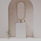 Pietra Bianca Cube Freestanding Basin - 1 Tap Hole - White Matte - PBS2022-WM