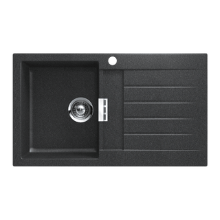 Abey SCHOCK Signus Topmount Single Left Hand Bowl Sink & Drainer 1TH - Magma - D100BL