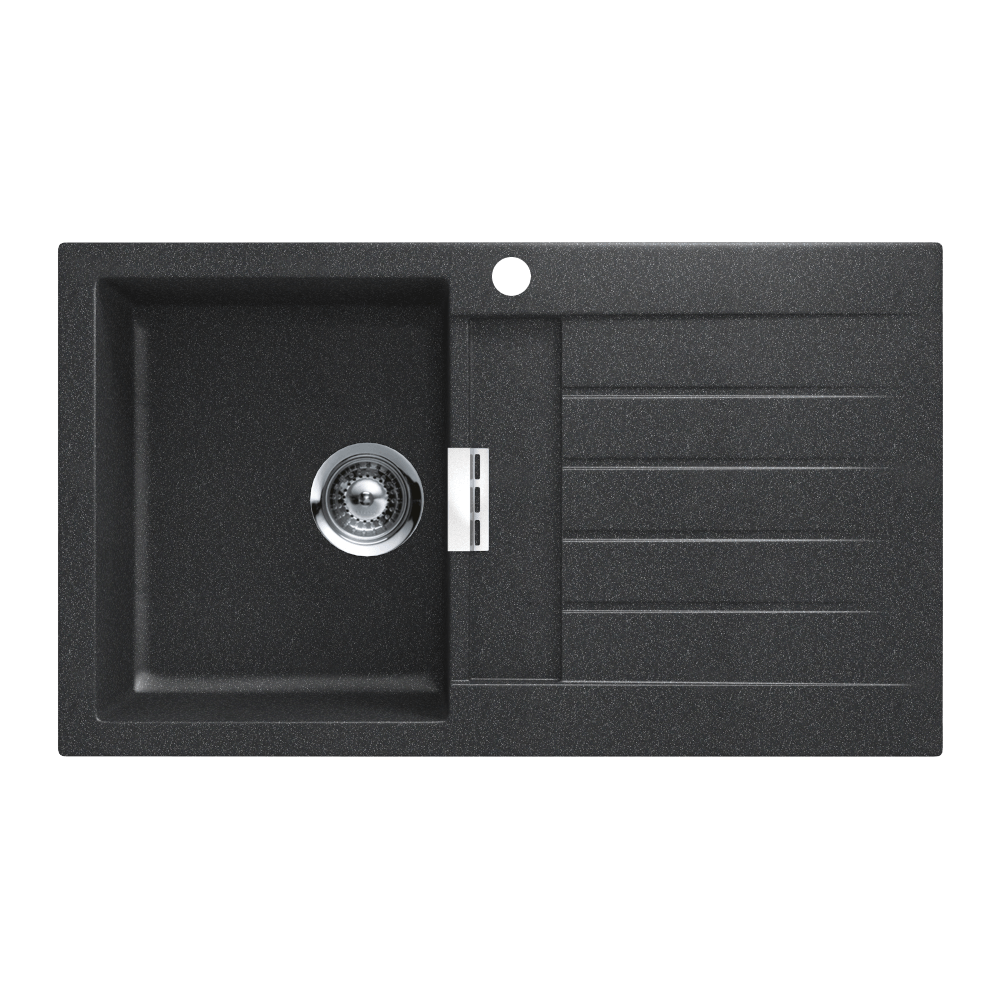 Abey SCHOCK Signus Topmount Single Left Hand Bowl Sink & Drainer 1TH - Magma - D100BL