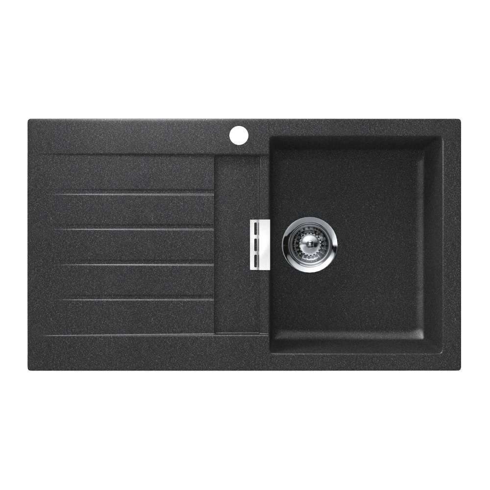 Abey SCHOCK Signus Topmount Single Right Hand Bowl Sink & Drainer 1TH - Magma - D100BR