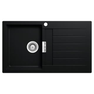 Abey SCHOCK Signus Topmount Single Left Hand Bowl Sink & Drainer 1TH - Puro - D100PL