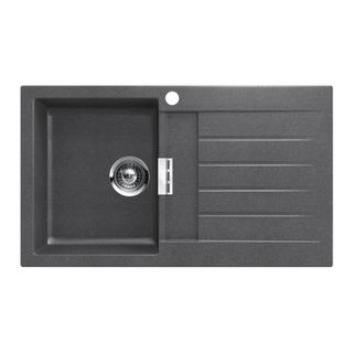 Abey SCHOCK Signus Topmount Single Left Hand Bowl Sink & Drainer 1TH - Stone - D100SL