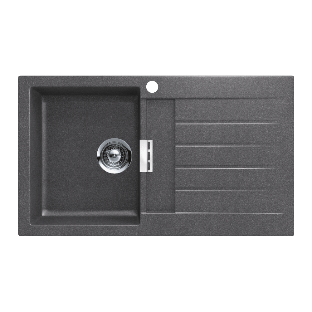 Abey SCHOCK Signus Topmount Single Left Hand Bowl Sink & Drainer 1TH - Stone - D100SL