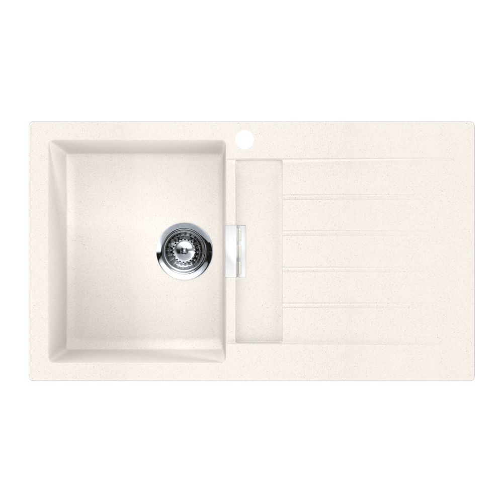 Abey SCHOCK Signus Topmount Single Left Hand Bowl Sink & Drainer 1TH - Polaris - D100WL