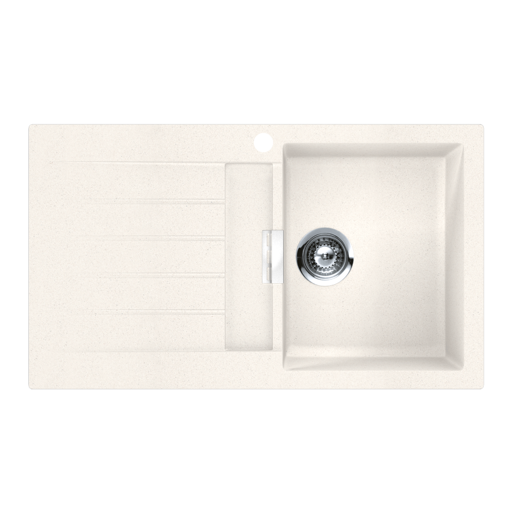 Abey SCHOCK Signus Topmount Single Right Hand Bowl Sink & Drainer 1TH - Polaris - D100WR