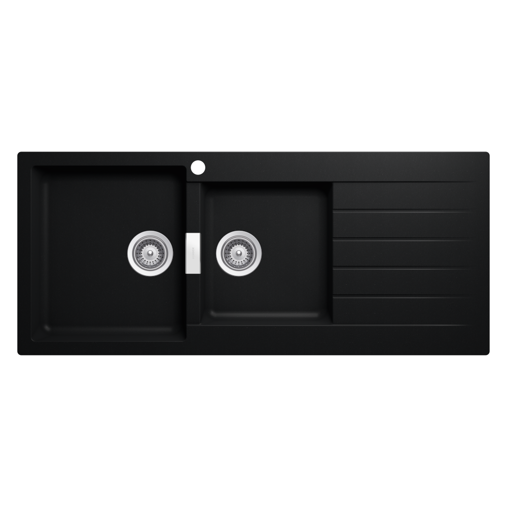 Abey SCHOCK Signus Topmount 1 & 3/4 Left Hand Bowl Sink 1TH - Puro - D200PL