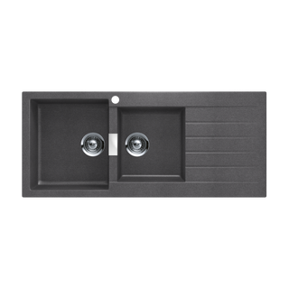 Abey SCHOCK Signus Topmount 1 & 3/4 Left Hand Bowl Sink 1TH - Stone - D200SL