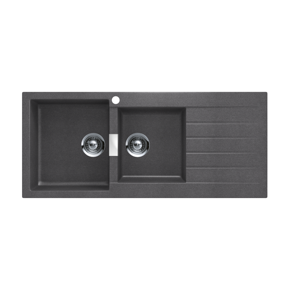 Abey SCHOCK Signus Topmount 1 & 3/4 Left Hand Bowl Sink 1TH - Stone - D200SL