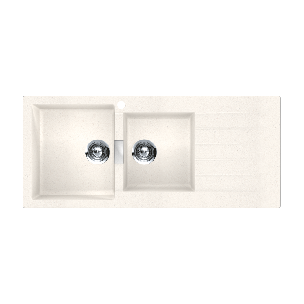 Abey SCHOCK Signus Topmount 1 & 3/4 Left Hand Bowl Sink 1TH - Polaris - D200WL