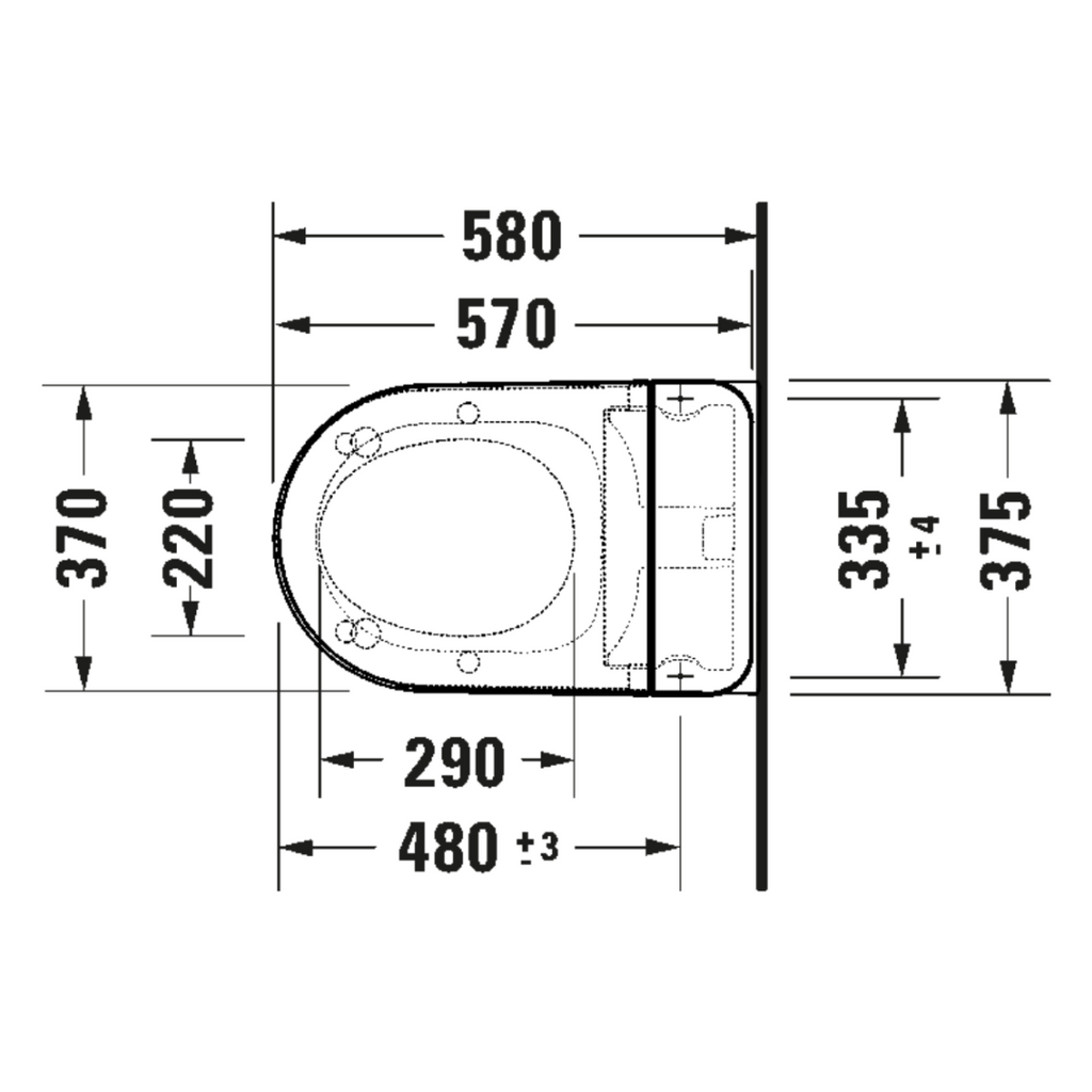 Duravit D-Neo Sensowash Rimless Wall Hung Smart Toilet - Alpine White D2150000