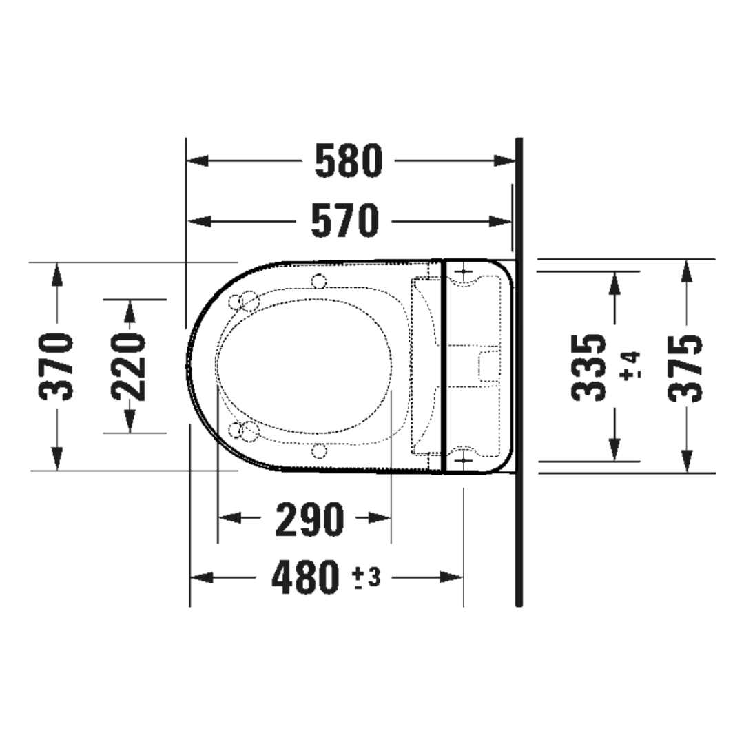 Duravit D-Neo Sensowash Rimless Wall Hung Smart Toilet - Alpine White D2150000