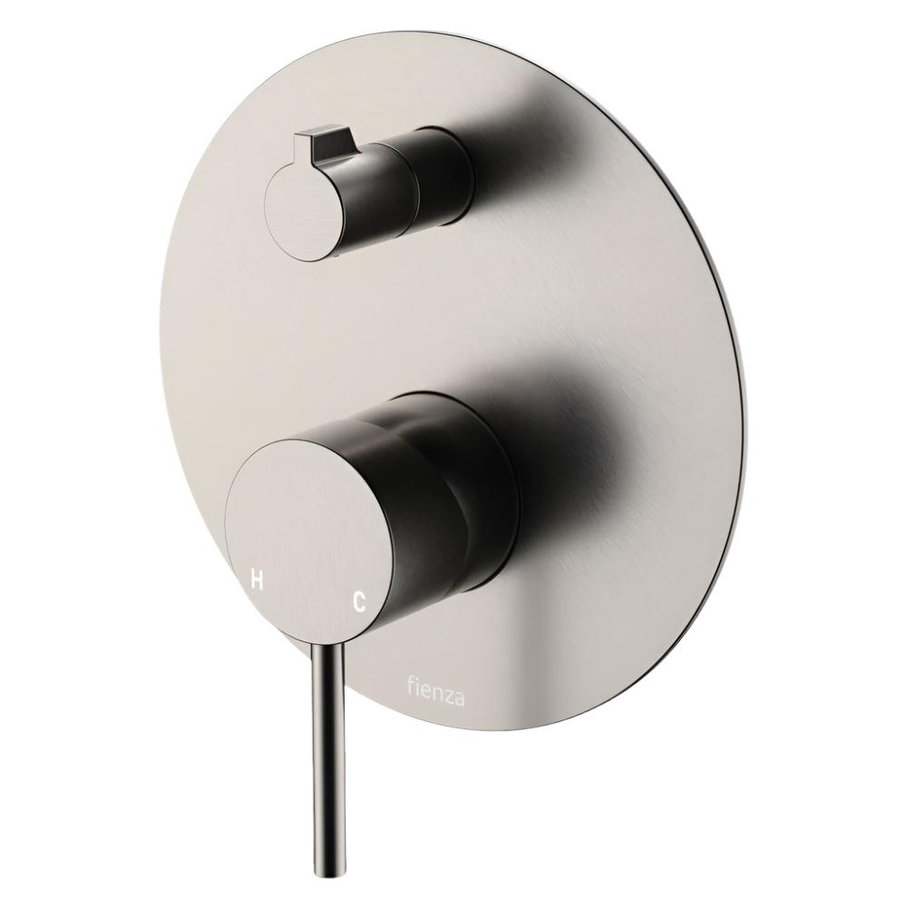 Fienza Kaya Wall Diverter Mixer Trim Kit Large Round Plate - PVD Brushed Nickel - D228102BN