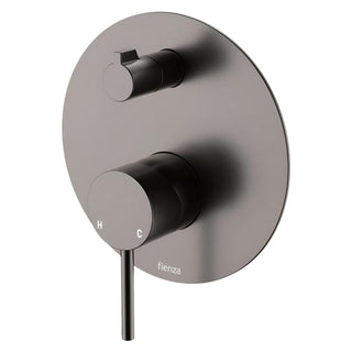 Fienza Kaya Wall Diverter Mixer Trim Kit Large Round Plate - PVD Gun Metal - D228102GM
