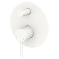 Fienza Kaya Wall Diverter Mixer Large Round Plate Trim Kit Only (Body Extra) - Matte White - D228102MW